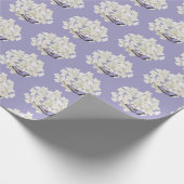 Papier Cadeau Papillon sur Hydrangée Blanche (Coin)