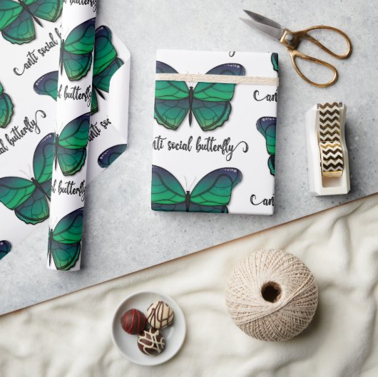 Papier Cadeau Papillon vert anti-social (Artisanat)