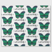 Papier Cadeau Papillon vert anti-social (Plat)
