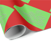 Papier Cadeau Papillon vert "rouge" (Coin rond)