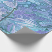 Papier Cadeau Papillon Vintage violet Turquoise bleu romantique (Coin)