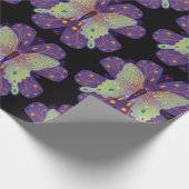 Papier Cadeau Papillon violet, noir et bleu pâle (Coin)