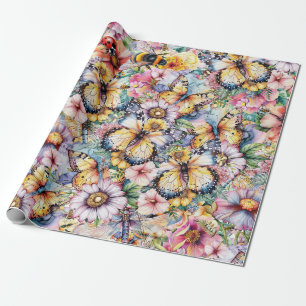 Papier Cadeau Papillons, Abeilles, Libellules Coccinelles