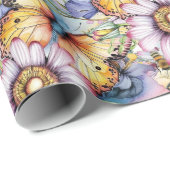 Papier Cadeau Papillons, abeilles, libellules Ladybugs (Coin rond)