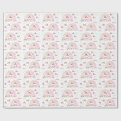 Papier Cadeau Papillons arc-en-ciel Baby shower Pastel Pinks (Plat)