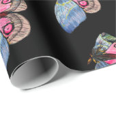 Papier Cadeau Papillons Art numérique bleu rose (Coin rond)