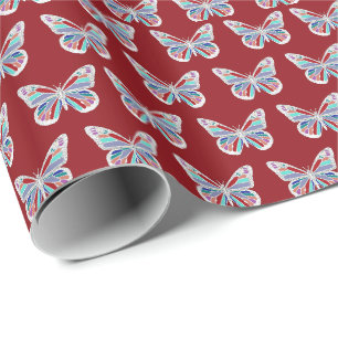 Papier Cadeau Papillons Bijoux sur Bourgogne