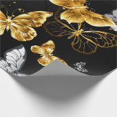 Papier Cadeau Papillons blancs et dorés (Coin)