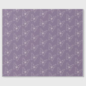 Papier Cadeau Papillons Blancs Violets Anniversaire (Plat)