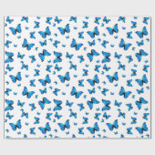 Papier Cadeau Papillons bleus (Plat)