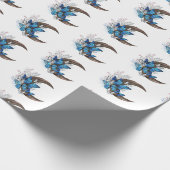 Papier Cadeau Papillons bleus sur croissant en bois (Coin)