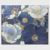 Papier Cadeau Papillons bleus Vintages inspirés (Plat)