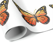 Papier Cadeau Papillons de monarque (Coin rond)