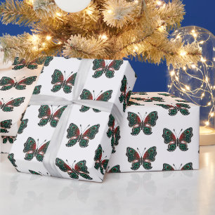 Papier Cadeau papillons de Noël