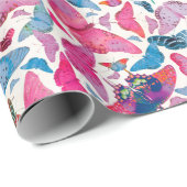 Papier Cadeau Papillons de ressort de Flutterby (Coin rond)