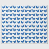 Papier Cadeau Papillons Denim Blue Bold Mod (Plat)