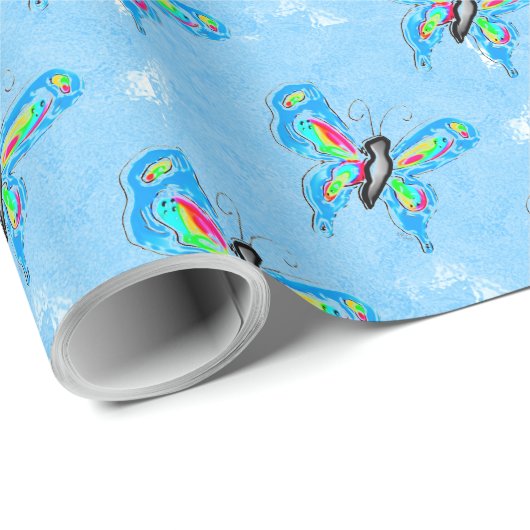 Papier Cadeau Papillons Dimensionnels (Coin rond)