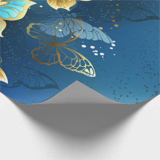 Papier Cadeau Papillons d'or (Coin)