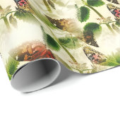 Papier Cadeau Papillons du jardin (Coin rond)