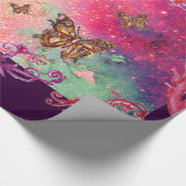 PAPIER CADEAU PAPILLONS EN PAILLETTES ROSES - PLANTE PAPILLON MA (Coin)