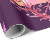 PAPIER CADEAU PAPILLONS EN PAILLETTES ROSES - PLANTE PAPILLON MA (Coin rond)