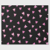 Papier Cadeau Papillons en rubans roses pour survivant (Plat)