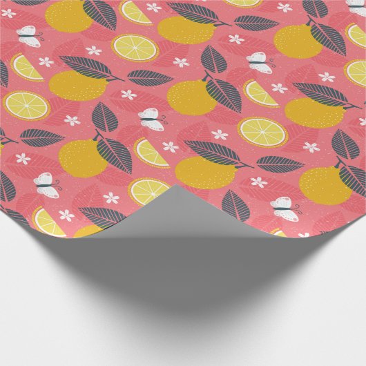 Papier Cadeau Papillons et citrons (Coin)