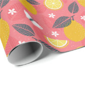 Papier Cadeau Papillons et citrons (Coin rond)