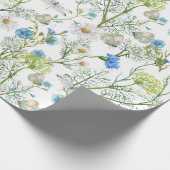 Papier Cadeau Papillons et dragons volent avec des fleurs (Coin)