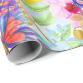 Papier Cadeau Papillons et fleurs (Coin rond)