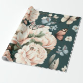 Papier Cadeau Papillons et fleurs (Déroulé)