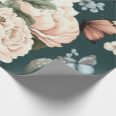 Papier Cadeau Papillons et fleurs (Coin)