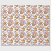 Papier Cadeau Papillons et fleurs (Plat)