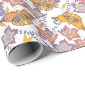 Papier Cadeau Papillons et fleurs (Coin rond)