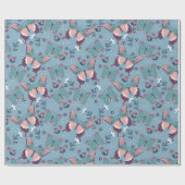 Papier Cadeau papillons et fleurs (Plat)