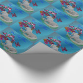 Papier Cadeau Papillons Et Fleurs Du Cheval Unicorne (Coin)