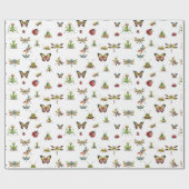 Papier Cadeau Papillons et insectes (Plat)
