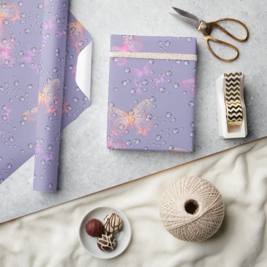 Papier Cadeau Papillons et Raindrops (Artisanat)