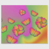 Papier Cadeau Papillons & Fleurs (Plat)
