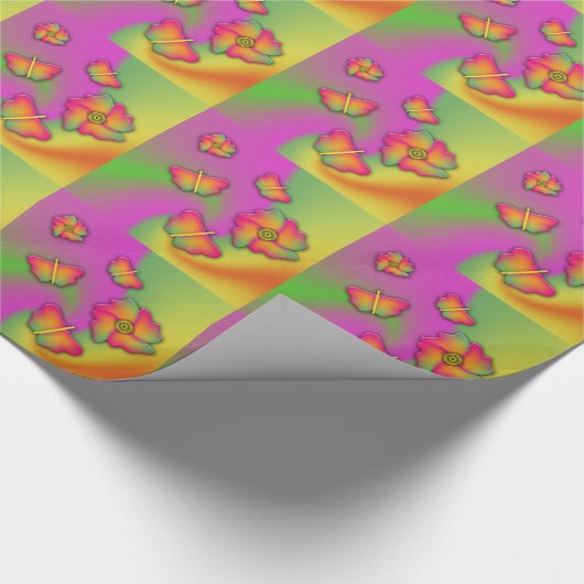 Papier Cadeau Papillons & Fleurs (Coin)