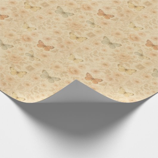 Papier Cadeau Papillons & Fleurs Découpage Papier Découpage Enve (Coin)