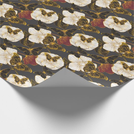 Papier Cadeau Papillons & Fleurs : Motif Boho de printemps (Coin)