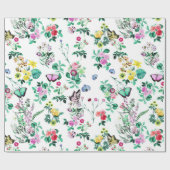 Papier cadeau Papillons Floraux (Plat)