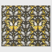Papier Cadeau Papillons Gold & Silver (Plat)