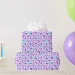 Papier Cadeau Papillons holographiques tableau de bord pourpre