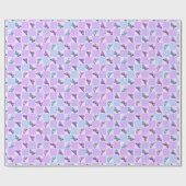 Papier Cadeau Papillons holographiques tableau de bord pourpre (Plat)