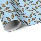 Papier Cadeau Papillons Monarque (Coin rond)