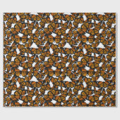 Papier Cadeau Papillons Monarque orange coloré Imprimer (Plat)