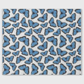 Papier Cadeau Papillons morpho bleu (Plat)