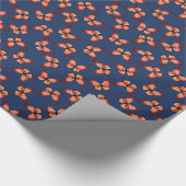 Papier Cadeau Papillons Motif orange rose noir (Coin)